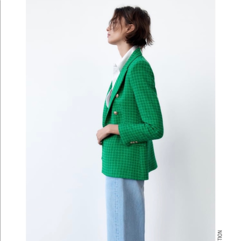 Green double breasted Blazer